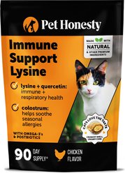 Pet Honesty Dual Texture Chicken Flavored Immune Support Lysine Chews Supplement for Cats, 10.5-oz pouch