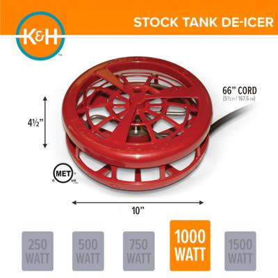 Show full view: K&H Pet Products Ultimate Stock Tank Deicer, 1000 watt slide 3 of 11
