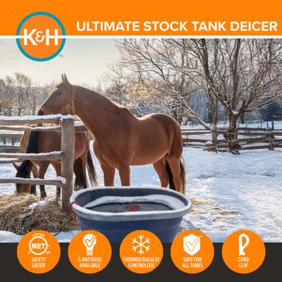 Show full view: K&H Pet Products Ultimate Stock Tank Deicer, 1000 watt slide 4 of 11