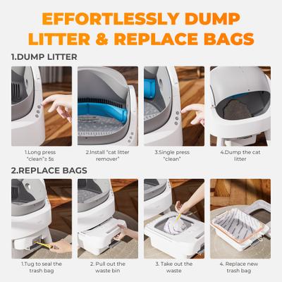 Show full view: PetPivot AS11 Open-Top Self Cleaning with Safety Protection Automatic Cat Litter Box, Grey slide 7 of 9