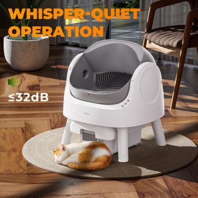 Show full view: PetPivot AS11 Open-Top Self Cleaning with Safety Protection Automatic Cat Litter Box, Grey slide 6 of 9