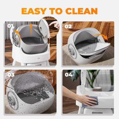 Show full view: PetPivot AS11 Open-Top Self Cleaning with Safety Protection Automatic Cat Litter Box, Grey slide 8 of 9