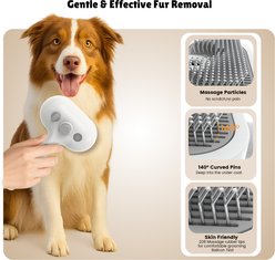 FURGO 3-in-1 Anti-Static Steam Brush Grooming Fur Removal Tool Self-Cleaning with Release Button for Dogs & Cats, White slide 2 of 8
