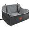 Show in main carousel: Lealchum Soft Fabric Bed Filling Memory Foam Dog Car Seat with 2 Clip-On Safety Leashes & 2 Pockets, 30 x 18 x 16-in, Black/Gray slide 1 of 7