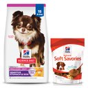 Hill's Science Diet Adult Sensitive Stomach & Skin Small & Mini Breed Chicken Recipe Dry Food + Hill's Natural Soft Savories with Peanut Butter & Banana Dog Treats