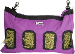 CuteNfuzzy Small Pet Feeder & Hanging Hay Bag, Purple, 9 x 1.5 x 11-in