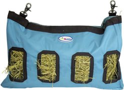 CuteNfuzzy Small Pet Feeder & Hanging Hay Bag, Hurricane Blue, 9 x 1.5 x 11-in