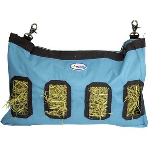 CuteNfuzzy Small Pet Feeder & Hanging Hay Bag, Hurricane Blue, 18 x 1.5 x 11-in