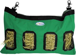 CuteNfuzzy Small Pet Feeder & Hanging Hay Bag, Green, 9 x 1.5 x 11-in