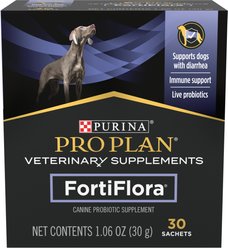 Purina Pro Plan Veterinary Diets FortiFlora Powder Probiotic Digestive Supplement for Dogs, 30 count