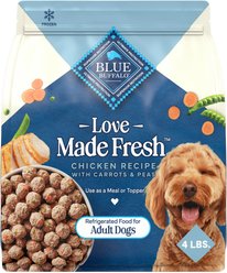 Blue Buffalo Love Made Fresh Fully Cooked Natural Chicken Meatball Fresh Dog Food, 4-lb pouch, case of 3