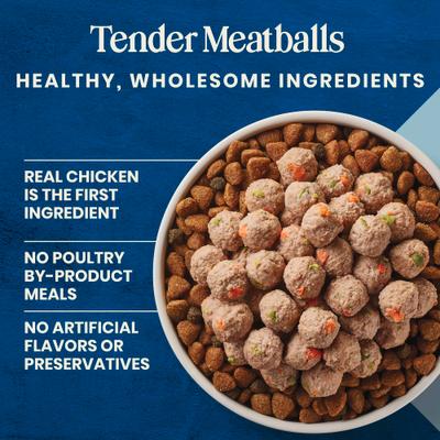 Show full view: Blue Buffalo Love Made Fresh Fully Cooked Natural Chicken Meatball Fresh Dog Food, 4-lb pouch, case of 3 slide 4 of 10