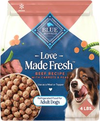 Blue Buffalo Love Made Fresh Fully Cooked Natural Beef Meatball Fresh Dog Food, 4-lb pouch, case of 3
