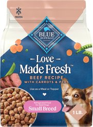 Blue Buffalo Love Made Fresh Fully Cooked Natural Beef Meatball Small Breed Dog Food, 1-lb pouch, bundle of 8
