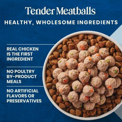 Show full view: Blue Buffalo Love Made Fresh Fully Cooked Natural Chicken Meatball Small Breed Dog Food, 1-lb pouch, case of 4 slide 4 of 11