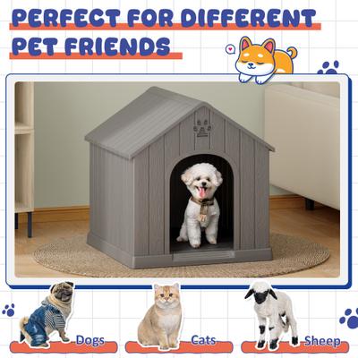 Show full view: KAMABOKO Weatherproof Outdoor & Indoor Dog House, Medium, Grey slide 6 of 7