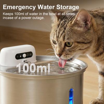 Show full view: Casfuy W12 Upgraded Wireless Smart Stainless Steel Dog & Cat Water Fountain, 108-oz slide 7 of 9
