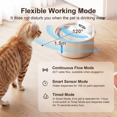 Show full view: Casfuy W12 Upgraded Wireless Smart Stainless Steel Dog & Cat Water Fountain, 108-oz slide 2 of 9