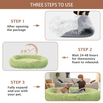 Show full view: LovMor Oversized Human Dog Bed, Green slide 8 of 10