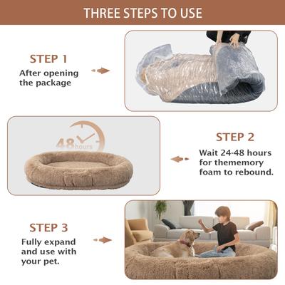 Show full view: LovMor Oversized Human Dog Bed, Khaki slide 7 of 9
