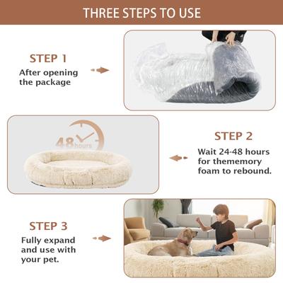 Show full view: LovMor Oversized Human Dog Bed, Beige slide 7 of 9