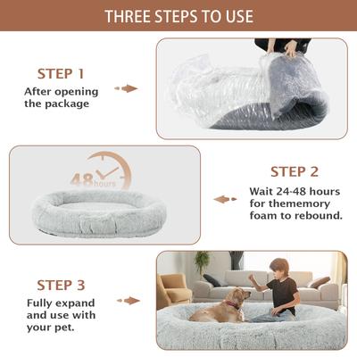 Show full view: LovMor Oversized Human Dog Bed, Grey slide 7 of 9