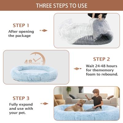 Show full view: LovMor Oversized Human Dog Bed, Blue slide 7 of 9