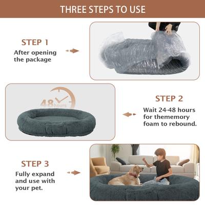 Show full view: LovMor Oversized Human Dog Bed, Dark Grey slide 8 of 10