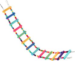 SunGrow Raw Wood Climbing Bird Ladder Bridge Toy
