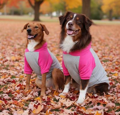 Show full view: Doggie Design Color-Block Solid Dog Hoodie, Pink on Gray, Small slide 5 of 5