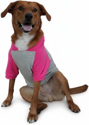 Doggie Design Color-Block Solid Dog Hoodie, Pink on Gray, Medium slide 2 of 5