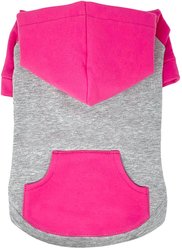Doggie Design Color-Block Solid Dog Hoodie, Pink on Gray, XXXX-Large
