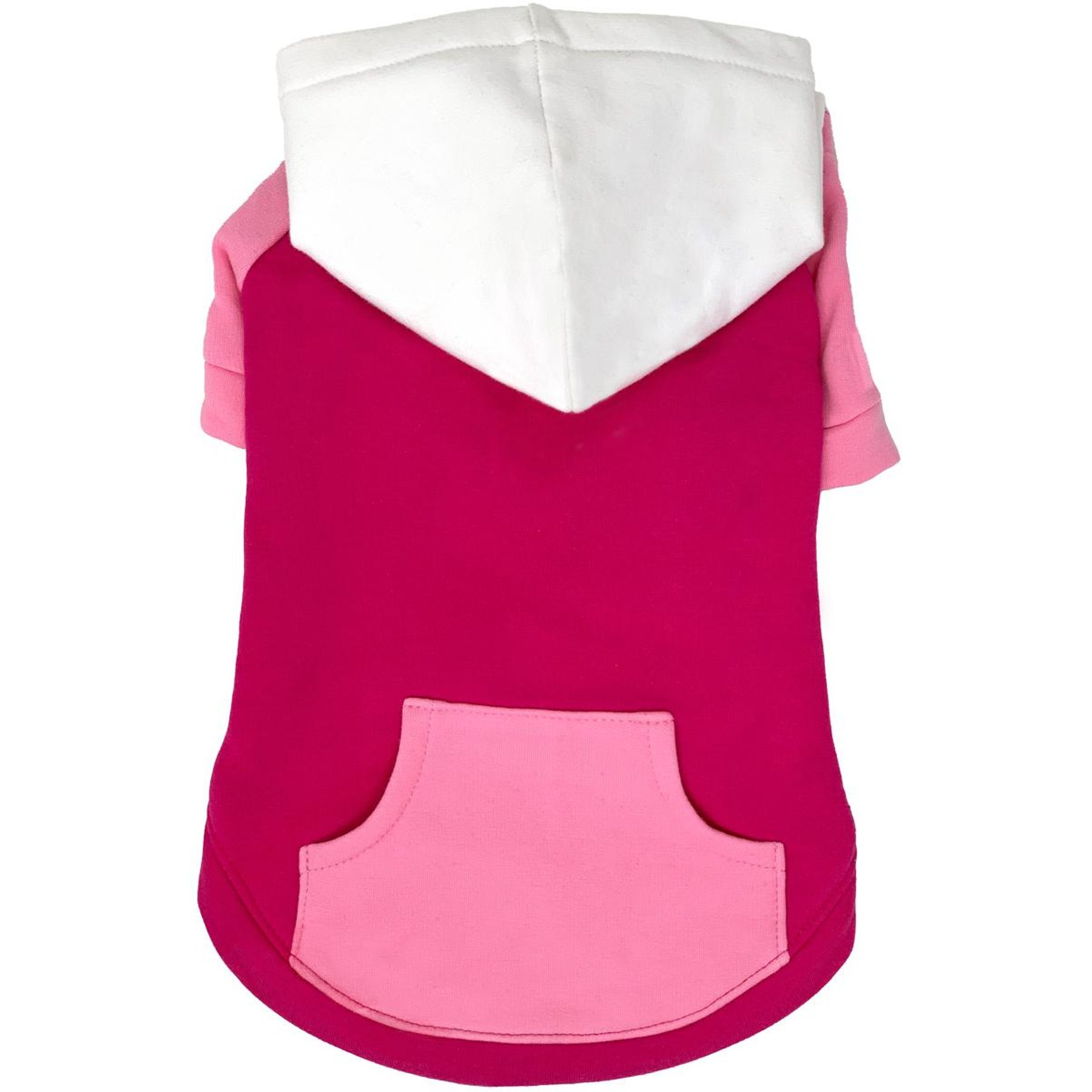 Doggie Design Color-Block Solid Dog Hoodie, Pink on Pink, Medium