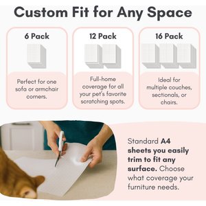 Necoichi Cat Anti-Scratching Sheet, Clear, Small, 6 count