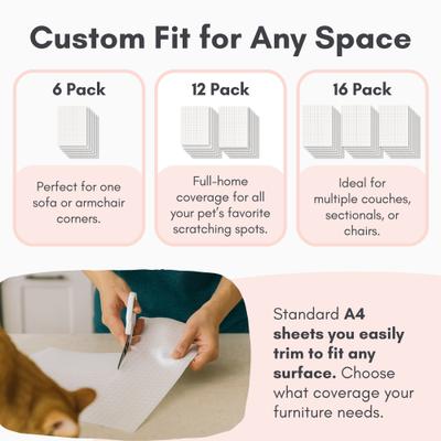 Show full view: Necoichi Cat Anti-Scratching Sheet, Clear, Small, 6 count slide 5 of 7