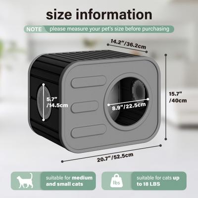 Show full view: KAMABOKO Camera Shaped Durable Resin Weatherproof Polypropylene Indoor & Outdoor Cat House, Grey slide 2 of 6