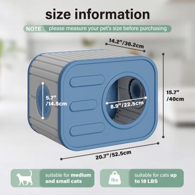 Show full view: KAMABOKO Camera Shaped Durable Resin Weatherproof Polypropylene Indoor & Outdoor Cat House, Blue slide 2 of 6