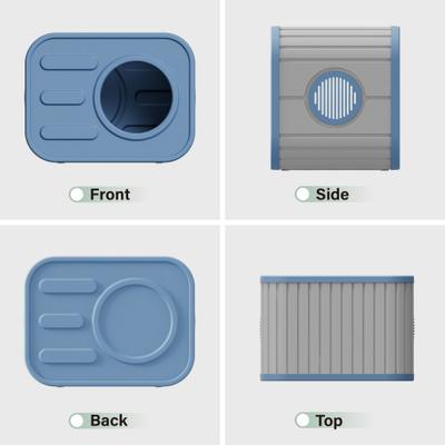 Show full view: KAMABOKO Camera Shaped Durable Resin Weatherproof Polypropylene Indoor & Outdoor Cat House, Blue slide 3 of 6