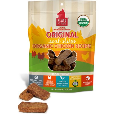 Plato Plato Original Real Strips Chicken Recipe Dog Treats, 18-oz bag