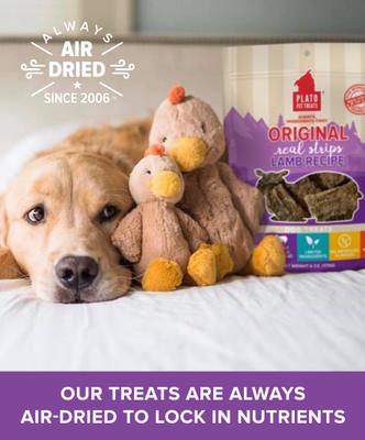 Show full view: Plato Original Real Strips Lamb Dog Treat, 18-oz bag slide 4 of 9
