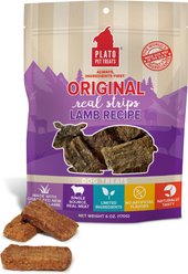 Plato Original Real Strips Lamb Dog Treat, 18-oz bag