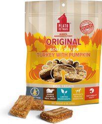 Plato Original Real Strips Turkey & Pumpkin Recipe Grain-Free Dog Treats, 18-oz bag