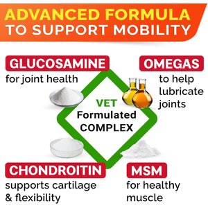 StrellaLab Senior Advanced Hip & Joint Bacon Flavored Soft Chews for Dogs with Glucosamine, Chondroitin & Omega-3 Fish Oil, 120 count