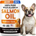 StrellaLab Salmon Oil & Cats & Itch & Allergy Relief Skin & Coat with Omega 3 Supplement for Dogs, 32-fl o...