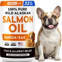 StrellaLab Salmon Oil & Cats & Itch & Allergy Relief Skin & Coat with Omega 3 Supplement for Dogs, 32-fl oz bottle