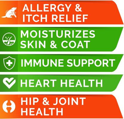 Show full view: StrellaLab Allergy Relief & Itch Relief with Omega 3 Skin & Coat with Salmon Oil Chew Supplement for Dogs, 180 count slide 4 of 9