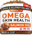 StrellaLab Allergy Relief & Itch Relief with Omega 3 Skin & Coat with Salmon Oil Chew Supplement for Dogs,...