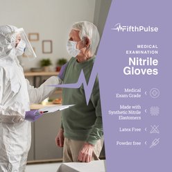 FifthPulse Nitrile Exam Latex Free & Powder Free Gloves, Lilac, Large, 200 count slide 2 of 5
