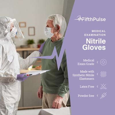 Show full view: FifthPulse Nitrile Exam Latex Free & Powder Free Gloves, Lilac, X-Small, 200 count slide 6 of 6