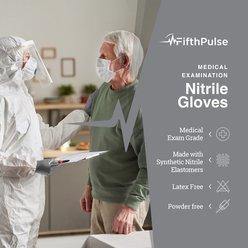 FifthPulse Nitrile Exam Latex Free & Powder Free Gloves, Cool Gray, Large, 100 count slide 2 of 5